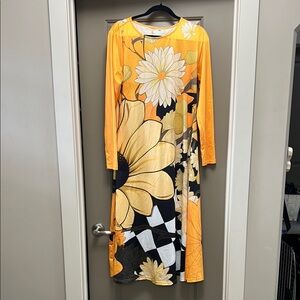Floral Yellow and Black Dress